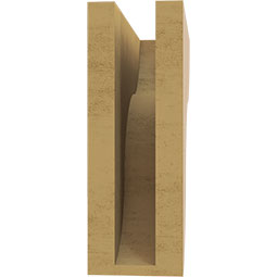 Ekena Millwork - CORUR035X10X10CARRCPR - Timberthane Faux Wood Corbel, Carmel Style, 3 1/2"W x 10"D x 10"H, Primed Tan