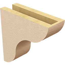Ekena Millwork - CORUR035X10X10CARRCPR - Timberthane Faux Wood Corbel, Carmel Style, 3 1/2"W x 10"D x 10"H, Primed Tan