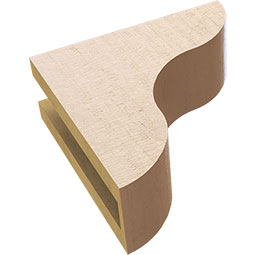 Ekena Millwork - CORUR035X10X10CARRCPR - Timberthane Faux Wood Corbel, Carmel Style, 3 1/2"W x 10"D x 10"H, Primed Tan