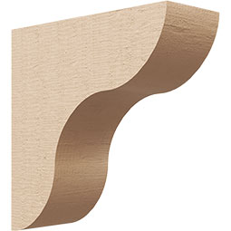 Ekena Millwork - CORUR035X10X10CARRCPR - Timberthane Faux Wood Corbel, Carmel Style, 3 1/2"W x 10"D x 10"H, Primed Tan