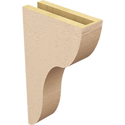 Ekena Millwork - CORUR035X10X18CARRCPR - Timberthane Faux Wood Corbel, Carmel Style, 3 1/2"W x 10"D x 18"H, Primed Tan