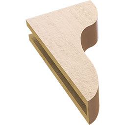 Ekena Millwork - CORUR035X10X18CARRCPR - Timberthane Faux Wood Corbel, Carmel Style, 3 1/2"W x 10"D x 18"H, Primed Tan