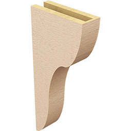 Ekena Millwork - CORUR035X10X22CARRCPR - Timberthane Faux Wood Corbel, Carmel Style, 3 1/2"W x 10"D x 22"H, Primed Tan