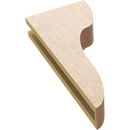 Ekena Millwork - CORUR035X10X22CARRCPR - Timberthane Faux Wood Corbel, Carmel Style, 3 1/2"W x 10"D x 22"H, Primed Tan