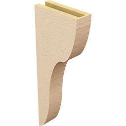 Ekena Millwork - CORUR035X10X26CARRCPR - Timberthane Faux Wood Corbel, Carmel Style, 3 1/2"W x 10"D x 26"H, Primed Tan