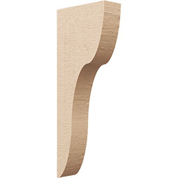 Ekena Millwork - CORUR035X10X26CARRCPR - Timberthane Faux Wood Corbel, Carmel Style, 3 1/2"W x 10"D x 26"H, Primed Tan