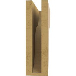 Ekena Millwork - CORUR035X12X12CARRCPR - Timberthane Faux Wood Corbel, Carmel Style, 3 1/2"W x 12"D x 12"H, Primed Tan