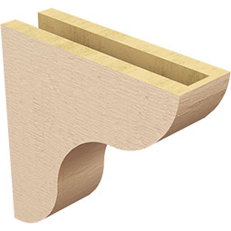 Ekena Millwork - CORUR035X12X12CARRCPR - Timberthane Faux Wood Corbel, Carmel Style, 3 1/2"W x 12"D x 12"H, Primed Tan