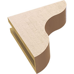 Ekena Millwork - CORUR035X12X12CARRCPR - Timberthane Faux Wood Corbel, Carmel Style, 3 1/2"W x 12"D x 12"H, Primed Tan