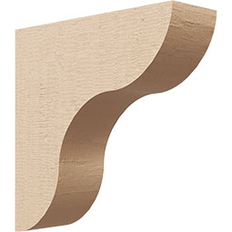 Ekena Millwork - CORUR035X12X12CARRCPR - Timberthane Faux Wood Corbel, Carmel Style, 3 1/2"W x 12"D x 12"H, Primed Tan