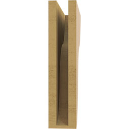 Ekena Millwork - CORUR035X12X16CARRCPR - Timberthane Faux Wood Corbel, Carmel Style, 3 1/2"W x 12"D x 16"H, Primed Tan