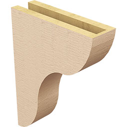 Ekena Millwork - CORUR035X12X16CARRCPR - Timberthane Faux Wood Corbel, Carmel Style, 3 1/2"W x 12"D x 16"H, Primed Tan