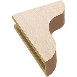 Ekena Millwork - CORUR035X12X16CARRCPR - Timberthane Faux Wood Corbel, Carmel Style, 3 1/2"W x 12"D x 16"H, Primed Tan
