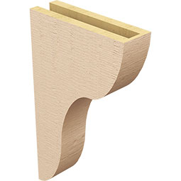 Ekena Millwork - CORUR035X12X20CARRCPR - Timberthane Faux Wood Corbel, Carmel Style, 3 1/2"W x 12"D x 20"H, Primed Tan