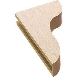 Ekena Millwork - CORUR035X12X20CARRCPR - Timberthane Faux Wood Corbel, Carmel Style, 3 1/2"W x 12"D x 20"H, Primed Tan