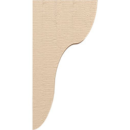 Ekena Millwork - CORUR035X12X24CARRCPR - Timberthane Faux Wood Corbel, Carmel Style, 3 1/2"W x 12"D x 24"H, Primed Tan