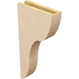 Ekena Millwork - CORUR035X12X24CARRCPR - Timberthane Faux Wood Corbel, Carmel Style, 3 1/2"W x 12"D x 24"H, Primed Tan