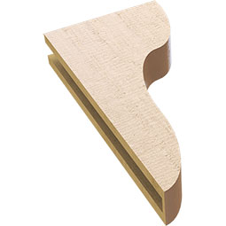 Ekena Millwork - CORUR035X12X24CARRCPR - Timberthane Faux Wood Corbel, Carmel Style, 3 1/2"W x 12"D x 24"H, Primed Tan