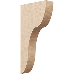 Ekena Millwork - CORUR035X12X24CARRCPR - Timberthane Faux Wood Corbel, Carmel Style, 3 1/2"W x 12"D x 24"H, Primed Tan