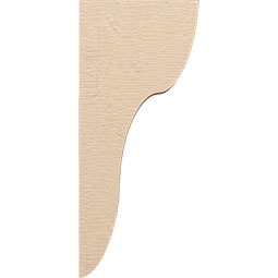 Ekena Millwork - CORUR035X12X28CARRCPR - Timberthane Faux Wood Corbel, Carmel Style, 3 1/2"W x 12"D x 28"H, Primed Tan
