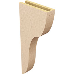 Ekena Millwork - CORUR035X12X28CARRCPR - Timberthane Faux Wood Corbel, Carmel Style, 3 1/2"W x 12"D x 28"H, Primed Tan