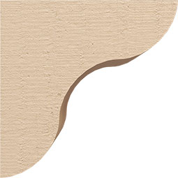 Ekena Millwork - CORUR055X06X06CARRCPR - Timberthane Faux Wood Corbel, Carmel Style, 5 1/2"W x 6"D x 6"H, Primed Tan