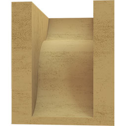 Ekena Millwork - CORUR055X06X06CARRCPR - Timberthane Faux Wood Corbel, Carmel Style, 5 1/2"W x 6"D x 6"H, Primed Tan