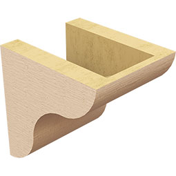 Ekena Millwork - CORUR055X06X06CARRCPR - Timberthane Faux Wood Corbel, Carmel Style, 5 1/2"W x 6"D x 6"H, Primed Tan