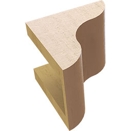 Ekena Millwork - CORUR055X06X06CARRCPR - Timberthane Faux Wood Corbel, Carmel Style, 5 1/2"W x 6"D x 6"H, Primed Tan