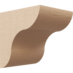 Ekena Millwork - CORUR055X06X06CARRCPR - Timberthane Faux Wood Corbel, Carmel Style, 5 1/2"W x 6"D x 6"H, Primed Tan