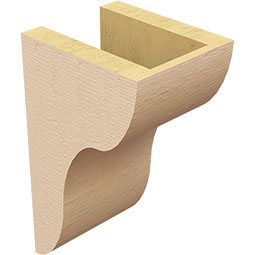 Ekena Millwork - CORUR055X06X10CARRCPR - Timberthane Faux Wood Corbel, Carmel Style, 5 1/2"W x 6"D x 10"H, Primed Tan