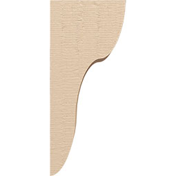 Ekena Millwork - CORUR055X06X14CARRCPR - Timberthane Faux Wood Corbel, Carmel Style, 5 1/2"W x 6"D x 14"H, Primed Tan