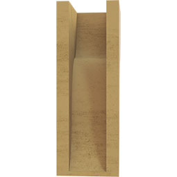 Ekena Millwork - CORUR055X06X14CARRCPR - Timberthane Faux Wood Corbel, Carmel Style, 5 1/2"W x 6"D x 14"H, Primed Tan