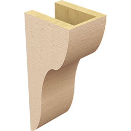 Ekena Millwork - CORUR055X06X14CARRCPR - Timberthane Faux Wood Corbel, Carmel Style, 5 1/2"W x 6"D x 14"H, Primed Tan