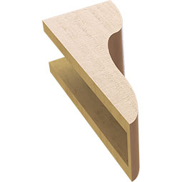Ekena Millwork - CORUR055X06X14CARRCPR - Timberthane Faux Wood Corbel, Carmel Style, 5 1/2"W x 6"D x 14"H, Primed Tan