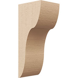 Ekena Millwork - CORUR055X06X14CARRCPR - Timberthane Faux Wood Corbel, Carmel Style, 5 1/2"W x 6"D x 14"H, Primed Tan