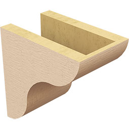 Ekena Millwork - CORUR055X08X08CARRCPR - Timberthane Faux Wood Corbel, Carmel Style, 5 1/2"W x 8"D x 8"H, Primed Tan