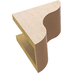 Ekena Millwork - CORUR055X08X08CARRCPR - Timberthane Faux Wood Corbel, Carmel Style, 5 1/2"W x 8"D x 8"H, Primed Tan