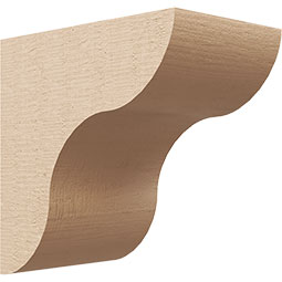 Ekena Millwork - CORUR055X08X08CARRCPR - Timberthane Faux Wood Corbel, Carmel Style, 5 1/2"W x 8"D x 8"H, Primed Tan