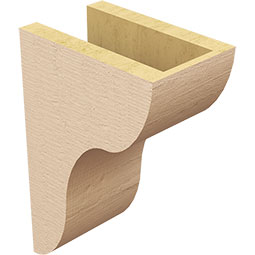 Ekena Millwork - CORUR055X08X12CARRCPR - Timberthane Faux Wood Corbel, Carmel Style, 5 1/2"W x 8"D x 12"H, Primed Tan