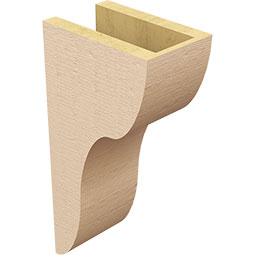 Ekena Millwork - CORUR055X08X16CARRCPR - Timberthane Faux Wood Corbel, Carmel Style, 5 1/2"W x 8"D x 16"H, Primed Tan