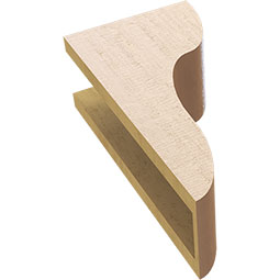 Ekena Millwork - CORUR055X08X16CARRCPR - Timberthane Faux Wood Corbel, Carmel Style, 5 1/2"W x 8"D x 16"H, Primed Tan
