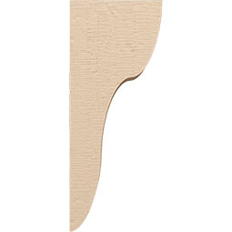 Ekena Millwork - CORUR055X08X20CARRCPR - Timberthane Faux Wood Corbel, Carmel Style, 5 1/2"W x 8"D x 20"H, Primed Tan