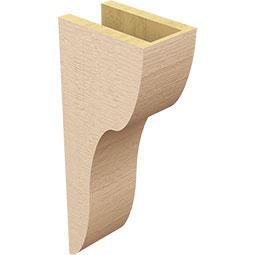Ekena Millwork - CORUR055X08X20CARRCPR - Timberthane Faux Wood Corbel, Carmel Style, 5 1/2"W x 8"D x 20"H, Primed Tan