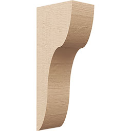 Ekena Millwork - CORUR055X08X20CARRCPR - Timberthane Faux Wood Corbel, Carmel Style, 5 1/2"W x 8"D x 20"H, Primed Tan