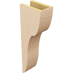 Ekena Millwork - CORUR055X08X24CARRCPR - Timberthane Faux Wood Corbel, Carmel Style, 5 1/2"W x 8"D x 24"H, Primed Tan