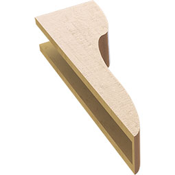 Ekena Millwork - CORUR055X08X24CARRCPR - Timberthane Faux Wood Corbel, Carmel Style, 5 1/2"W x 8"D x 24"H, Primed Tan