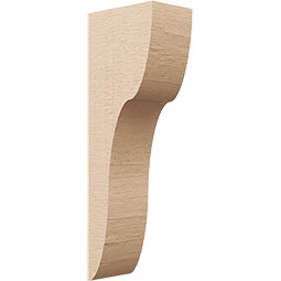 Ekena Millwork - CORUR055X08X24CARRCPR - Timberthane Faux Wood Corbel, Carmel Style, 5 1/2"W x 8"D x 24"H, Primed Tan