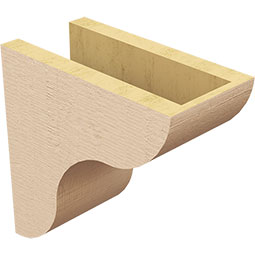 Ekena Millwork - CORUR055X10X10CARRCPR - Timberthane Faux Wood Corbel, Carmel Style, 5 1/2"W x 10"D x 10"H, Primed Tan