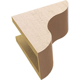 Ekena Millwork - CORUR055X10X10CARRCPR - Timberthane Faux Wood Corbel, Carmel Style, 5 1/2"W x 10"D x 10"H, Primed Tan